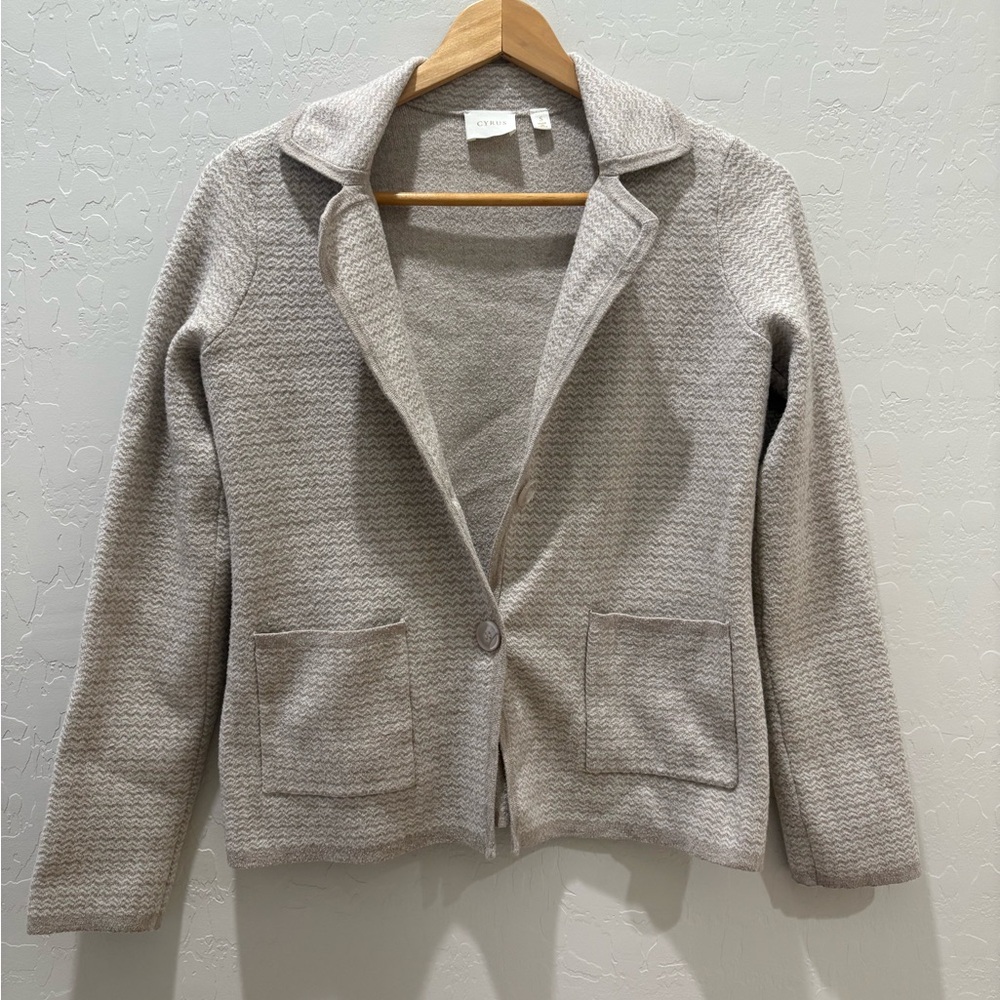 Cyrus Light Gray Textured Blazer